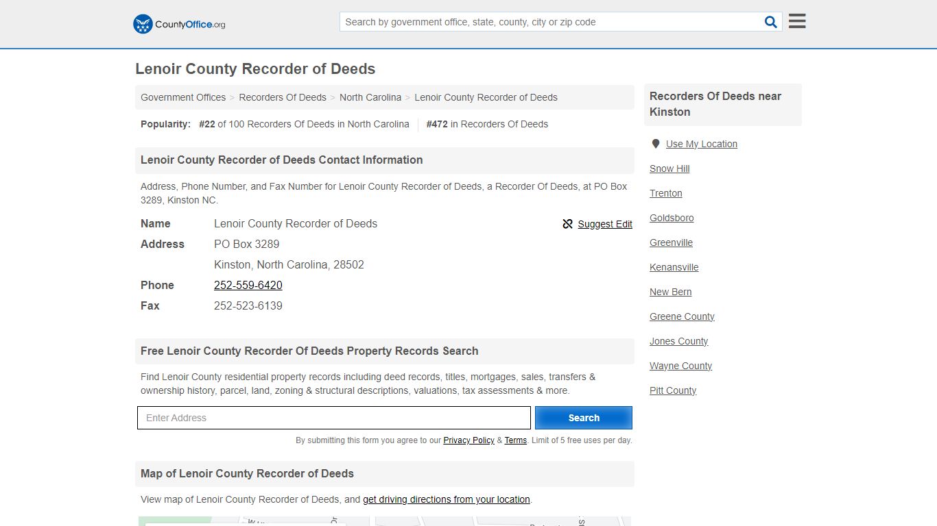 Lenoir County Recorder of Deeds